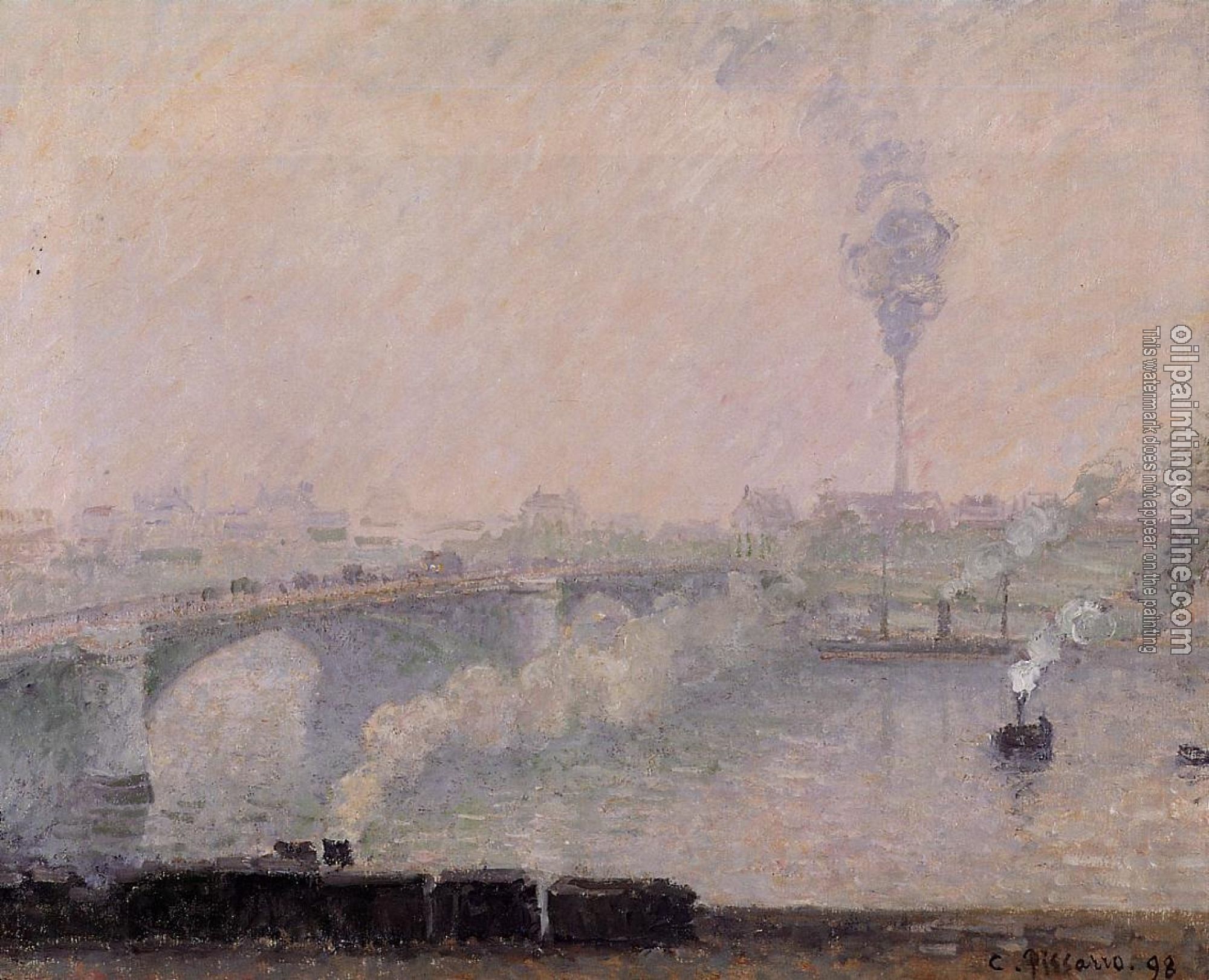 Pissarro, Camille - Rouen, Fog Effect